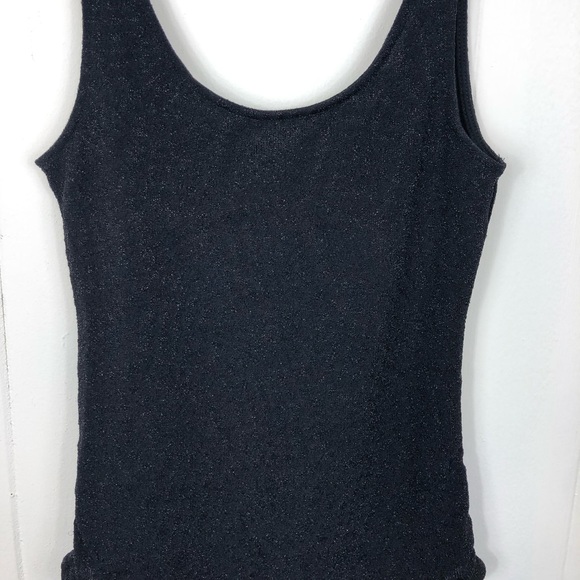 Zara Sparkly Sheer Black Bodysuit Sz S - Picture 2 of 8